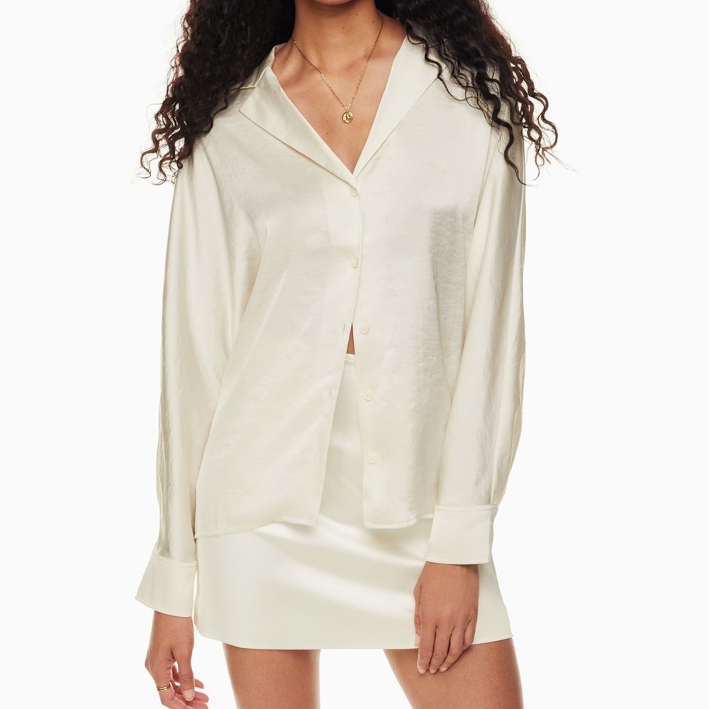 Aritzia Button Up Satin Shirt